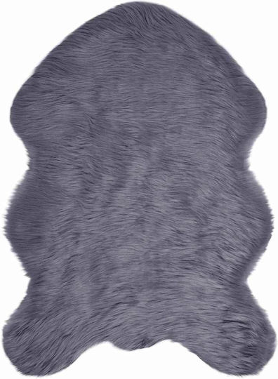 vidaXL Teppich Kamin Rechteckig Leder Charcoal