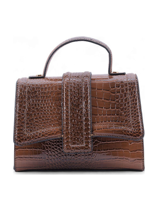 Women's Handbag Shoulder Crocodile Brown