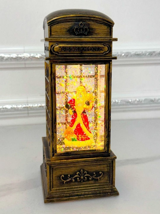 Ornament de Crăciun Lanternă Luminat cu Moș Crăciun Baterie 7x7x20cm 1buc