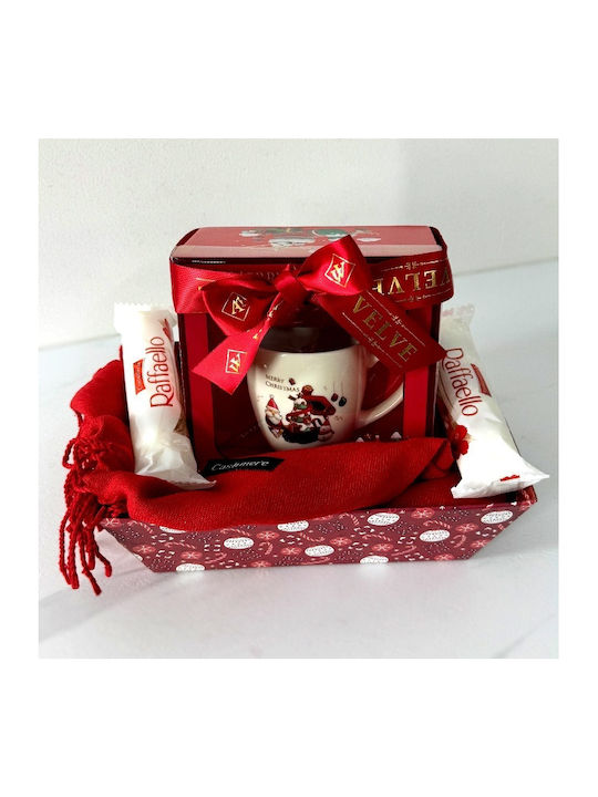 Velve Ornament de masă de Crăciun Cană Ceramic Roșu