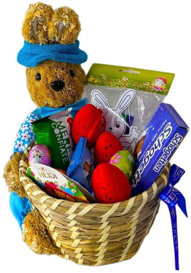 Coș De Paște Schogetten Ciocolată 100g Barni Brioșă 30g Heidi Ciocolată 20g Alka Prăjitură Cu Măr 60g Set De Colorat Ouă De Ciocolată Decorațiuni Tematice Într-un Coș Din Paie