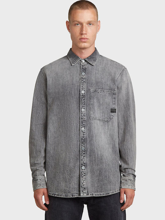G-Star Raw Pocket Baumwolle Hemd Gray