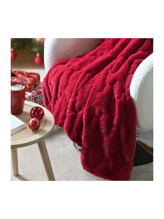 S-f Hohoho Κουβέρτα Γούνινη Καναπέ 130x160εκ. Rouge