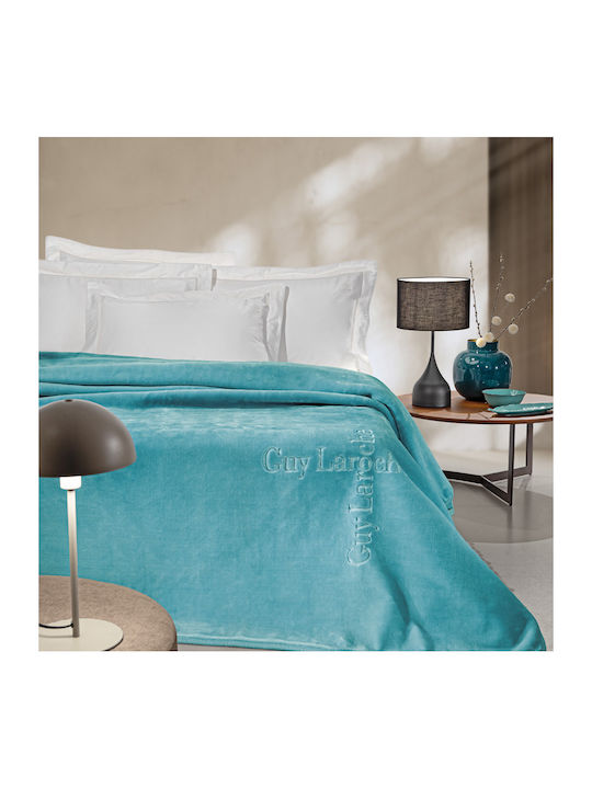 Guy Laroche Velvet Blanket Double 220x240cm Petrol