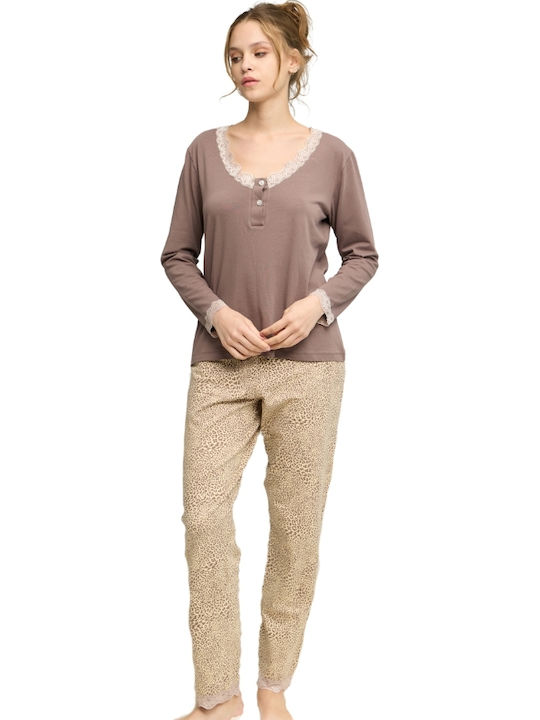 Sexen Winter Damen Pyjama-Set Mink