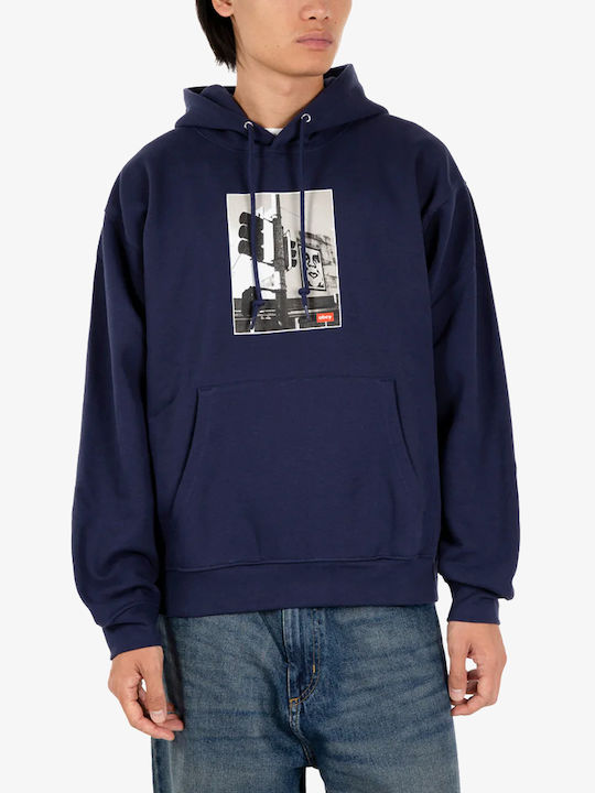 Los Angeles Photo Men's Sweatshirt with Hood Academy Navy