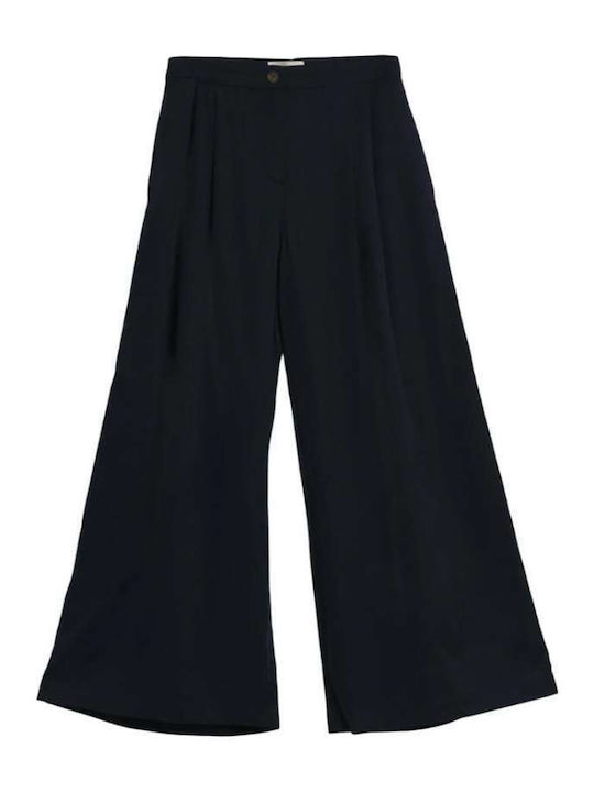 Women's Fabric Trousers Dark Blue