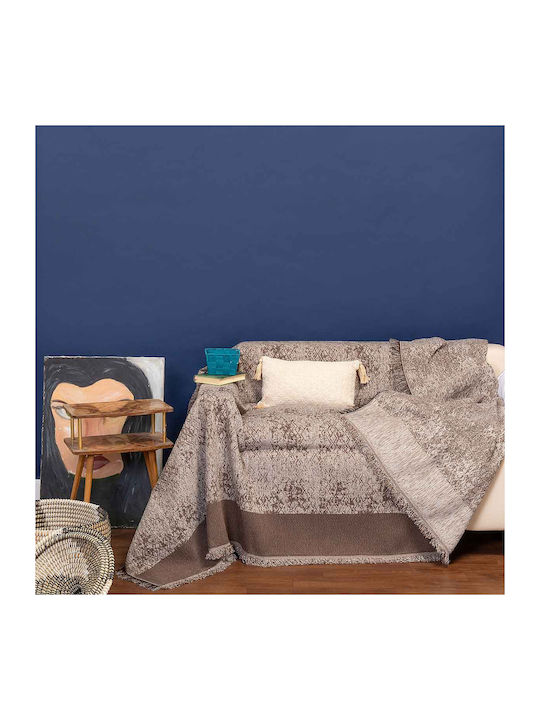 Melinen Decal Ριχτάρι Διθέσιου Καναπέ Chenille 180x250εκ. Mocca