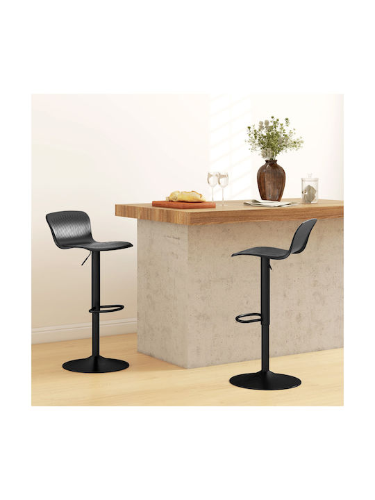Stool Bar with Back & Adjustable Height Black