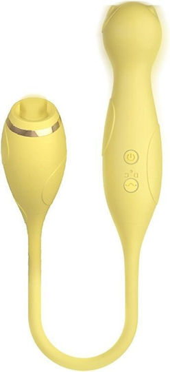Smd Lilo Kinky Cat Dual-head Clitoral Stimulator Bullet & Egg Vibrator 10 Vibrations Yellow
