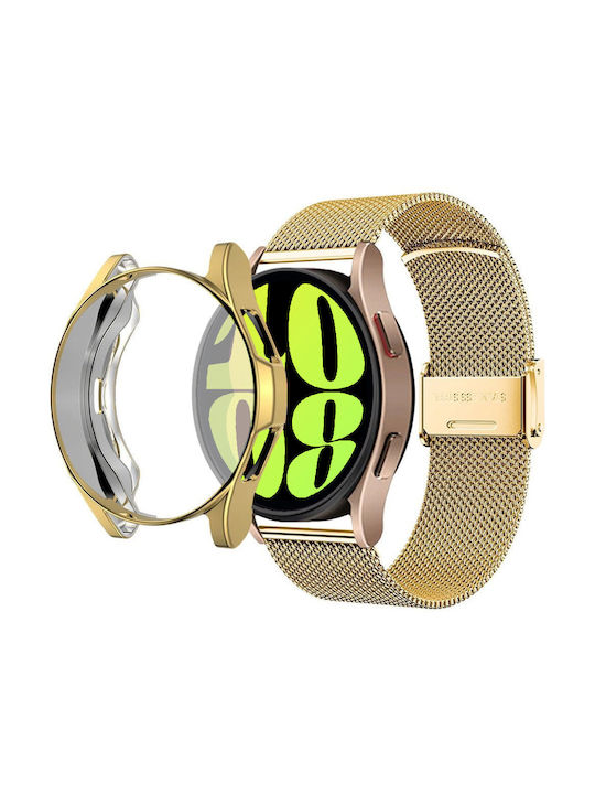 Armband + Tragbare Hülle Schutzabdeckung Für Samsung Galaxy Watch6 44mm Gold