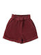 I Do 4.f740-2552 Burgundy Children's Cotton Bermuda Shorts