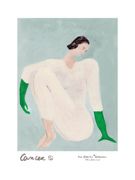 Poster Cancer Sofia Lind Blue Beige Green 50 X 70 Cm Poster Club