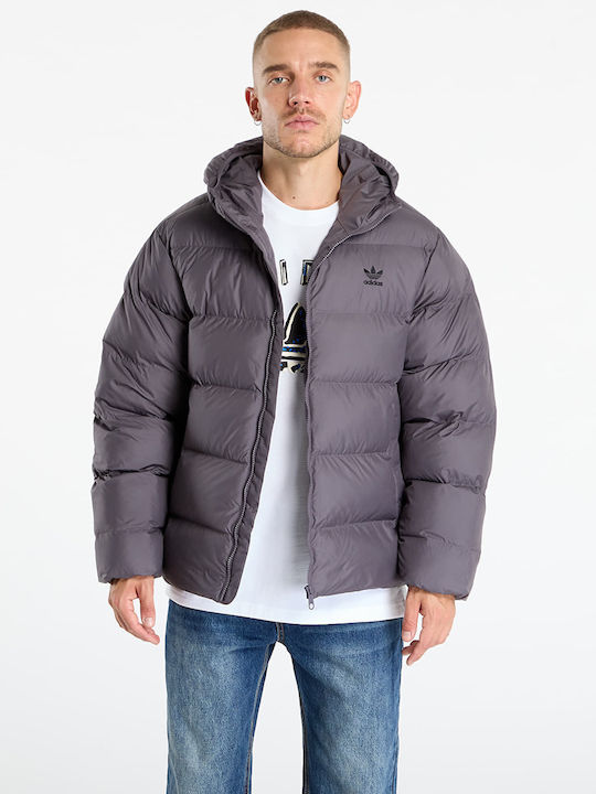 Tonal Hooded Puffer Jacket Μπουφάν Puffer Γκρι