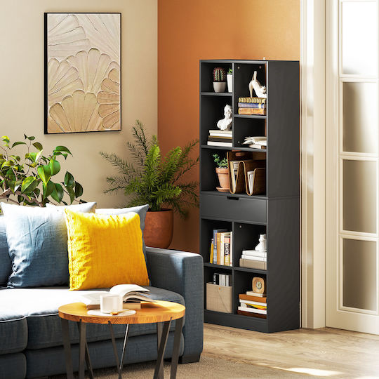 Bookcase Black 60x26x158cm