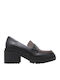 Leather Black Medium Heels Rocco