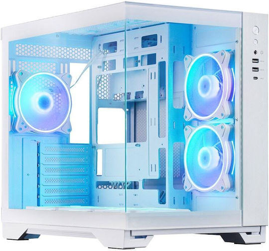 Chieftec Visio GM-30W-TG-OP Würfel Computergehäuse mit Seitenfenster Weiß