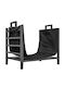 Outsunny Outdoor Indoor Firewood Rack Steel Carrying Bag Oxford Fabric 600d 49x34x44 Cm Black 842-355v00bk