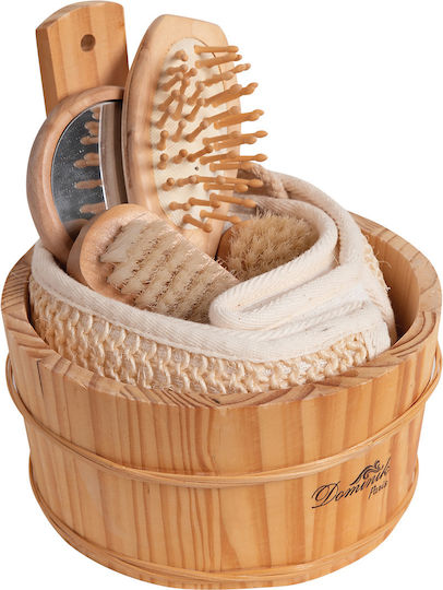 Heracond Bathroom Accessory Set 03099 Wooden Round