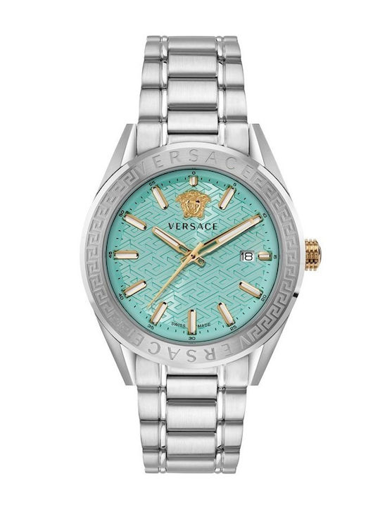 Versace V-code Herrenuhr Batterie mit Silber Metallarmband