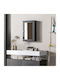 Kleankin Rectangular Bathroom Mirror Touch from MDF with Shelf & Cabinet 41x14cm Black