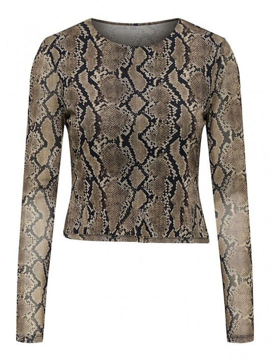 Women's Blouse Animal Print Sepia Tint
