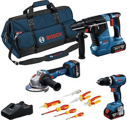 Bosch 0615A5007H Battery Tool Set Angle Grinder Drill Driver & Hammer Bosch 0615A5007H Battery Tool Set Angle Grinder Drill Driver & Hammer