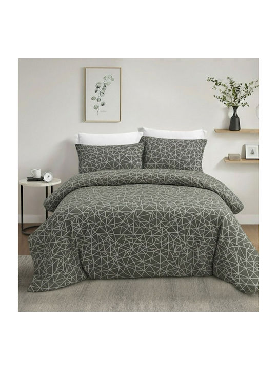 Olia Home Set Cearșafuri Single 170x260cm. Verde măsliniu 3buc