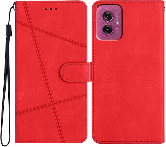 Βάση Στήριξης Σχέδιο Γραμμές Brieftasche Rot (Moto G55)