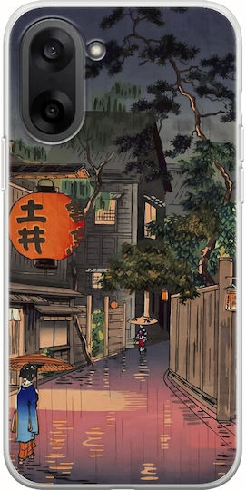 Ukiyo-e Tokyo Rain Street OnePlus Nord CE5 5G Гъвкав TPU Прозрачен Силикон
