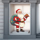 Weihnachtlicher Schaufenstersticker Der Weihnachtsmann mit Melomakarona 145x120cm