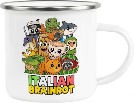 Koupakoupa Italian Brainrot Friends Cană Metalic Albă 360ml