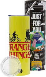 Stranger Things Red Neon Yellow Travel Thermos ...