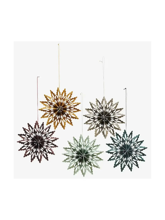 Hanging Snowflake Set 5 Pieces Madam Stoltz Paper D 10cm