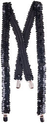Black Suspenders with Sequins
