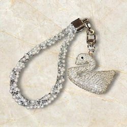 Keychain Mobile Chain Swan Rhinestones
