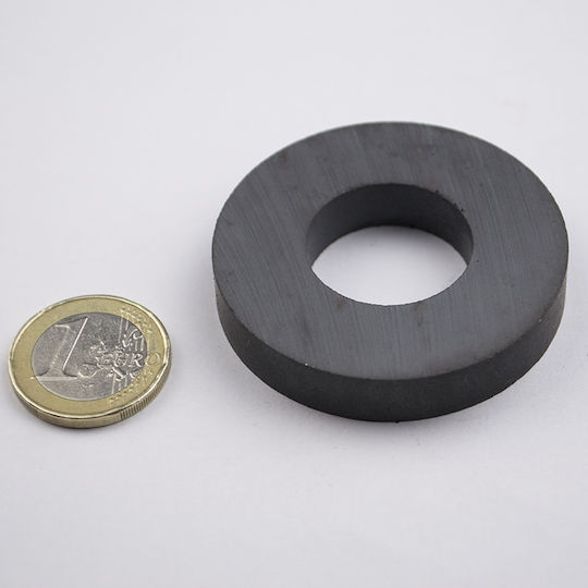 Μαγνήτης Ροδέλα Φ50x9x24mm Οπή Φερρίτης Δύναμη Έλξης 3,5kg