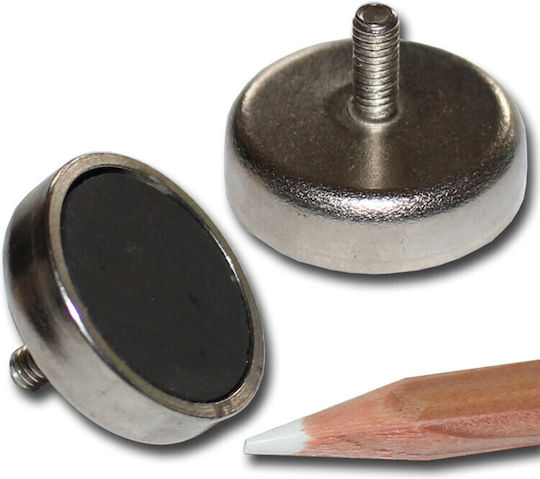 Μαγνήτης Πέλμα Ντίζα Φ25x7mm X Μ4 Φερρίτης Δύναμη Έλξης 4kg