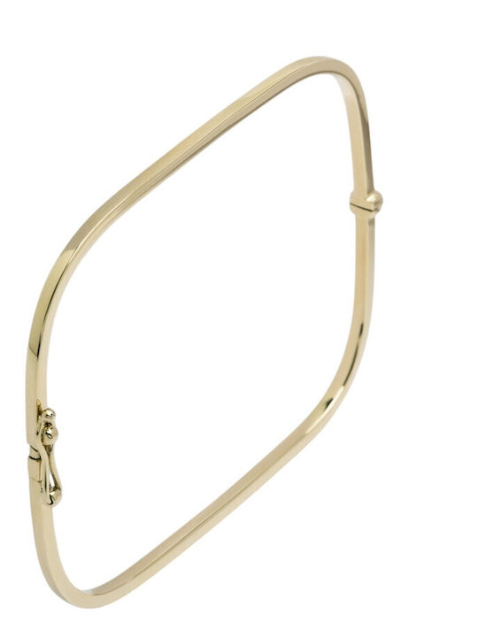 Lunaorocreations Women's Bracelet Handcuff Square Yellow Gold 14K Small