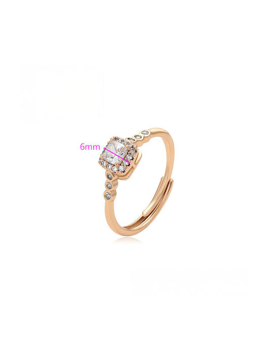 Chrysothemiss Women's Ring Petite Crown White Square Synthetic Stone