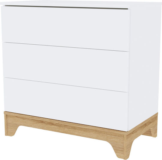 Baby Dresser with 3 Drawers White 90x50x89cm