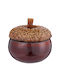 Butlers Acorn Vase Coffee with Lid & Base Ceramic Brown 12x12x12cm
