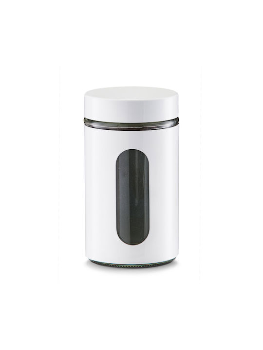 Zeller Vase General Use with Lid Glass White 900ml