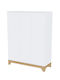 Three Door Wardrobe White 135x50x177cm
