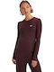 Rise & Vibe Women's Athletic Blouse Long Sleeve Brown
