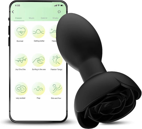 Dragon Dop Anal cu Funcție Wireless și Vibrație Neagră