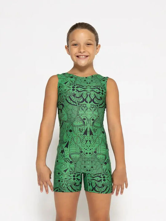 Kinderstoff-Overall-Shorts/Bermudas Grün