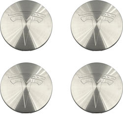 Car Wheel Center Caps Tesla 57mm Chrome 4 Pieces