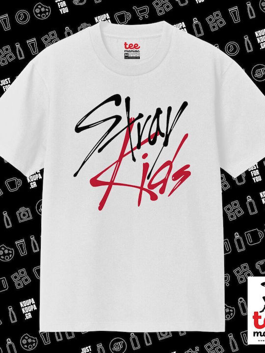 Stray Kids Classic Double Stitch T-shirt Without Side Seams White 100% Cotton Vegan & Oeko-tex Certified