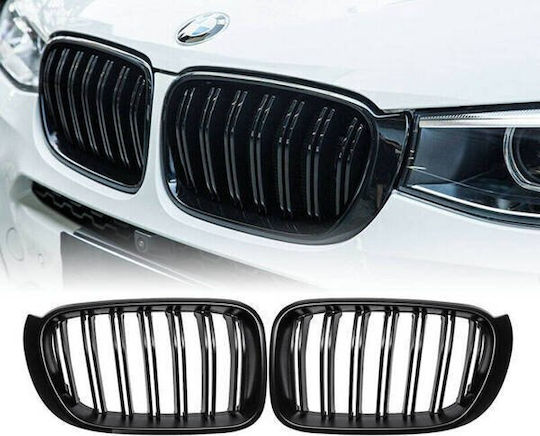 Mtuning Sports Grill Double Ribs Gloss Black BMW X3 F25 X4 F26 Facelift 2014-2018